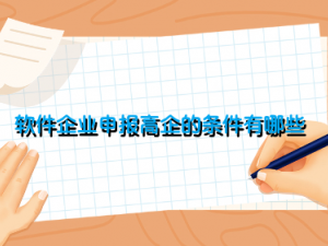 软件企业申报高企的条件有哪些